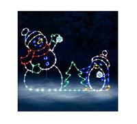 Fun Animated Snowball Fight Active Light String Frame Decor Christmas Glowing LED Night Light for Christmas Decor (Color : A#) (B#)