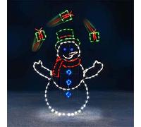 Fun Animated Snowball Fight Active Light String Frame Decor Funny Snowman Light with Frame Christmas Snowman Penguin Fun Animated Snowball (Color : A)