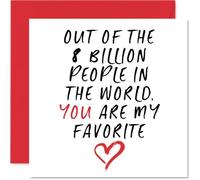 Fun Anniversary Card - 1 In 8 Billion - Cute Happy Anniversary Card for Partner from Husband Wife Boyfriend Girlfriend, 145mm Anniversaries Greeting Cards