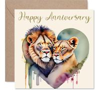 Fun Anniversary Card - Animals in Love - Cheeky Happy Anniversary Card for Women Men, 145mm Joke Humour Anniversaries Greeting Cards