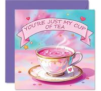 Fun Anniversary Card - Just My Cup of Tea - Cute Happy Anniversary Card for Women Men, 145mm Joke Humour Anniversaries Greeting Cards