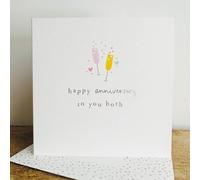 Fun Anniversary Card To You Both Cheers Romance - Contemporary Greeting Card