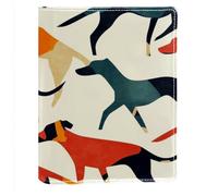 Fun Art Abstract Walking Dog PU Leather Book Cover - Waterproof Protective Case for Books, Soft Flexible Sleeve with Anti-Scratch Design, Universal Fit for Novels Textbooks Journals