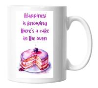 Fun Baking Term Quote Mugs, GBBO Fan Mugs, Happiness is Knowing The is A Cake in The Oven, Image 12