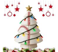 Fun Ball Christmas Tree Decorations, Football Lightup Christmas Tree Decor, Lighted Funny Ball Decorations, Fun Decorative Football, Mini Sports Theme Trees, Table Decoration Figurine Set