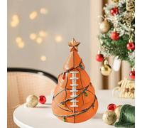 Fun Ball Christmas Tree Decorations, Football Lightup Christmas Tree Decor with Color Changing Lights & Star Topper, Lighted Funny Ball Decorations, Mini Sports Theme Trees,Table Decoration