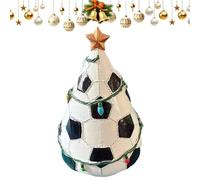 Fun Ball Christmas Tree Decorations, Football Lightup Christmas Tree Decor with Color Changing Lights & Star Topper, Lighted Funny Ball Decorations, Mini Sports Theme Trees,Table Decoration