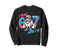 Fun Baseball 67 I Was 6 Now I'm 7 Boys Girls 7th Birthday Sweatshirt