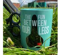 Boxer Gifts Funny Cycling Gift Mug - Fun Between Legs - Novelty Bike Gifts For Men Cyclists - Mountain Biking Presents, Blue
