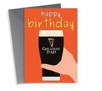 Fun Birthday Card - For Dad - Pint Of Guinness