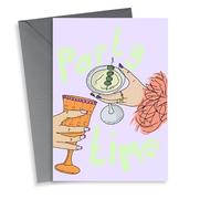 Fun Birthday Card for Friends - Party Time - Drinking - Martini