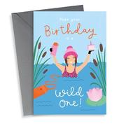 Fun Birthday Card - For Her - Wild Swimming