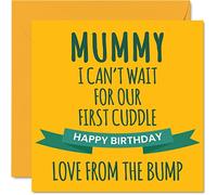 Fun Birthday Card for Mum - First Cuddle - Happy Birthday Cards for Mum from Bump, Cute Mother Gifts, 145mm Special Greeting Cards Mama Mom Mam Mammy