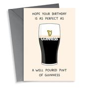 Fun Birthday Card - Guinness - Well Poured Pint Of Guinness