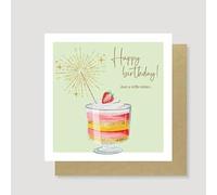 Fun Birthday Card Trifle Pudding Sweet Older - Stylish Illustrated Greeting Card