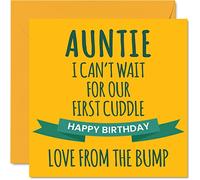 Fun Birthday Cards for Auntie - First Cuddle - Happy Birthday Card for Aunt from Bump, Aunty Gifts, 145mm Special Greeting Cards Gift Auntie Aunt