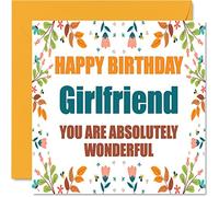 Fun Birthday Cards for Girlfriend - Absolutely Wonderful - Joke Happy Birthday Card for Girlfriend from Boyfriend Partner, 145mm Anniversary Greeting Cards