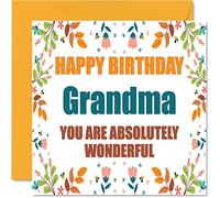 Fun Birthday Cards for Grandma - Absolutely Wonderful - Joke Happy Birthday Card for Grandma from Grandson Granddaughter, 145mm Mother's Day Greeting Cards