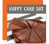 Fun Birthday Cards for Men Women - Happy Cake Day - Birthday Card for Brother Sister Auntie Uncle Mum Dad Son Daughter Cousin Friend, 145mm Bday Greeting Cards