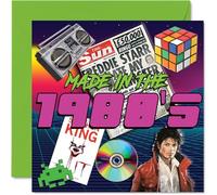 Fun Birthday Cards for Men & Women - Made In The 80's 1980s - Happy Birthday Card for Mum Dad Sister Brother Uncle Auntie Son Daughter Work Colleague Friend 145mm Decade Greeting Cards