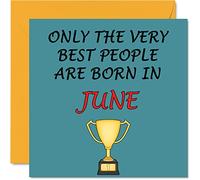 Fun Birthday Cards for Men Women - Very Best June - Birthday Card for Mum Dad Brother Sister Son Daughter Nan Grandad, 145mm Greeting Cards, Joke Humour Bday Cards