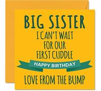 Fun Birthday Cards for Sister Cuddle - Happy Birthday Card for Sister from Bump Gifts, 145mm Sibling Greeting Cards Gift