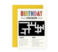 Fun Birthday Crossword Puzzle Card - Interactive Greeting Card - Creative Ideas for Son, Daughter, Niece, Nephew, Brother, Sister, Colleague, Neighbour, Oldies, Mum, Dad -Comes with Stickers