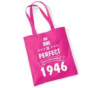 Fun Birthday Gift Present Tote Shopping Cotton Bag No One Is Perfect Except Those Born In Year 1946