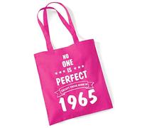 Fun Birthday Gift Present Tote Shopping Cotton Bag No One Is Perfect Except Those Born In Year 1965