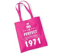 Fun Birthday Gift Present Tote Shopping Cotton Bag No One Is Perfect Except Those Born In Year 1971