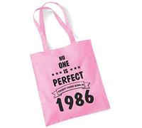 Fun Birthday Gift Present Tote Shopping Cotton Bag No One Is Perfect Except Those Born In Year 1986