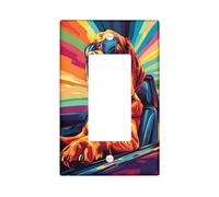 Fun Bloodhound Dog Decorative Switch Cover 1 Gang Single Rocker, Pop Art Chien Wall Plate Cover, Standard Size, Puppy Electrical Faceplate for Bedroom Living Room Decor