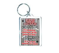 Fun Border Terrier Keyring - Dog Rules - If I Like It It's Mine - Cute Animal Novelty Pet Birthday Gift