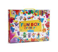Kids Fun Box of Craft with Glitter Glue, Pom Poms, Beads, Wobbly Eyes, Pipe Cleaners, Foam Shapes & More - Arts & Crafts Supplies for Ages 5+ - Ideal Rainy Day Activity, Craft Parties & Creative Play
