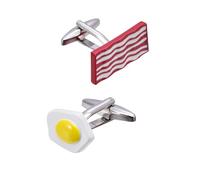 Fun Breakfast Egg Bacon Styling Cufflinks Men's Casual Armstud Shirt Suit Cuff Accessories - A