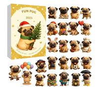 Fun Bulldog 2025 Ad Vent Calendar, Adorable 2D Flat Dog Pendants, 27x18.5x4cm, Cute Pug Dog Hanging Ornaments, 24 Days Christmas Ad Vent Calendar, Fun & Meaningful Keepsake, For Decorating Schoolbags