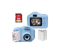 Fun Camera With Printer, 64GB SD Card, 1440P, 4 Games & Selfie Lens Denver Blue One Size