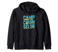 Fun Camp Counselor Wilderness Mountain Hiking Nature Squad Zip Hoodie