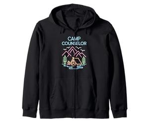 Fun Camp Counselor Wilderness Survival Staff Member Squad Zip Hoodie
