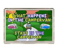 Fun Campervan Lover Gift - What Happens In The Campervan Stays In The Campervan - Fridge Magnet - Novelty Present