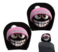 Fun Car Headrest Covers, 2 Pieces Car Accessories | Headrest Protector Cover - for Automobilists, SUVs, Camping, Cars, Travellers, Daily Journeys, Road Trips