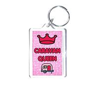 Fun Caravan Lover Gift - Caravan Queen - Keyring - Novelty Present