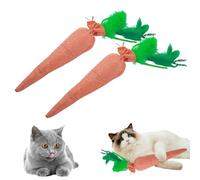 Fun Carrot Catnip Toys for Indoor Cats to Keep Them Busy, Soft Linen, Orange Carrot Crinkle Kicker Catnip Cat Toy, Catmint Toys for Cats All Breeds (2 pcs)