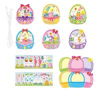 Fun Cartoon Eggs Basket Handcraft Sticker Easter Basket Decorations Birthday Party Creative Play Activity Craft Cartoon Design