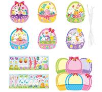 Fun Cartoon Eggs Basket Handcraft Sticker Easter Basket Decorations Birthday Party Creative Play Activity Craft Sticker Eggs Basket Sticker