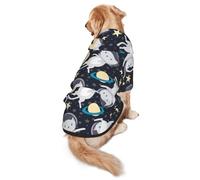 Fun Cat Astronaut Print Dog Hoodie For Medium To Large Dogs, Warm, Soft, Breathable Sweatshirt, Easy To Wear Jumper For Winter And Fall, Pet Coat Pullover
