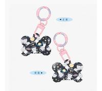 Fun Cat Astronaut Printing Acrylic Dog Bone Ornament,Dog Tags Personalized Pet Ornament, Key Chain Bone Shaped Id Tags