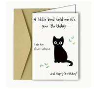 Fun Cat Birthday Card Funny Rude Friend Birthday Cards for Bday Card Boyfriend Girlfriend Husband Wife Brother Sister Uncle Auntie Family Member Inappropriate Cheeky Offensive Humour Humorous