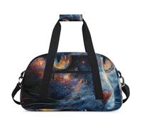 Fun Cat Design Gym Bag Sports Duffle Bag Weekend Sleepover Duffel Bags Small Travel Tote for Overnight Workout Gymnastics Dance Ballet, Fun Cat Design, 18.9 x 8.7 x 10.6 in, Duffel Bags