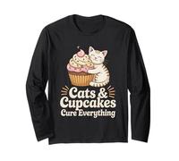 Fun Cats & Cupcakes Cure Everything Baking Baker Long Sleeve T-Shirt